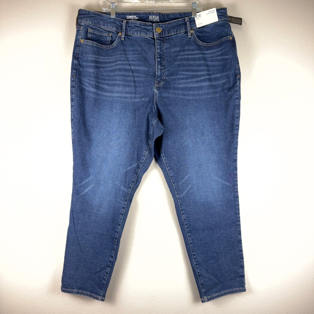 a.n.a. Women Plus 22W High Rise Curvy Skinny Jeans Medium Blue Wash J244-071826